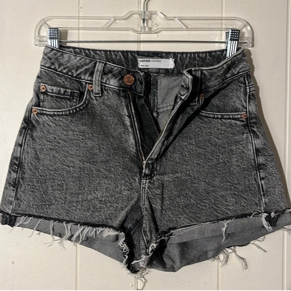 GARAGE DENIM MOM BLACK ASHY SUMMER SHORTS size 24